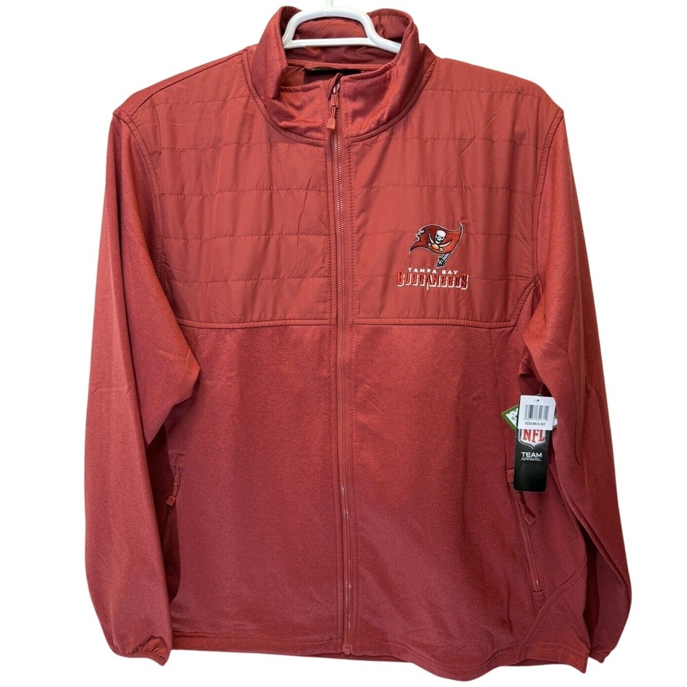 Tampa Bay Buccaneers BUCS Red Jacket XL NFL Team Apparel NWT Lined Full Zip